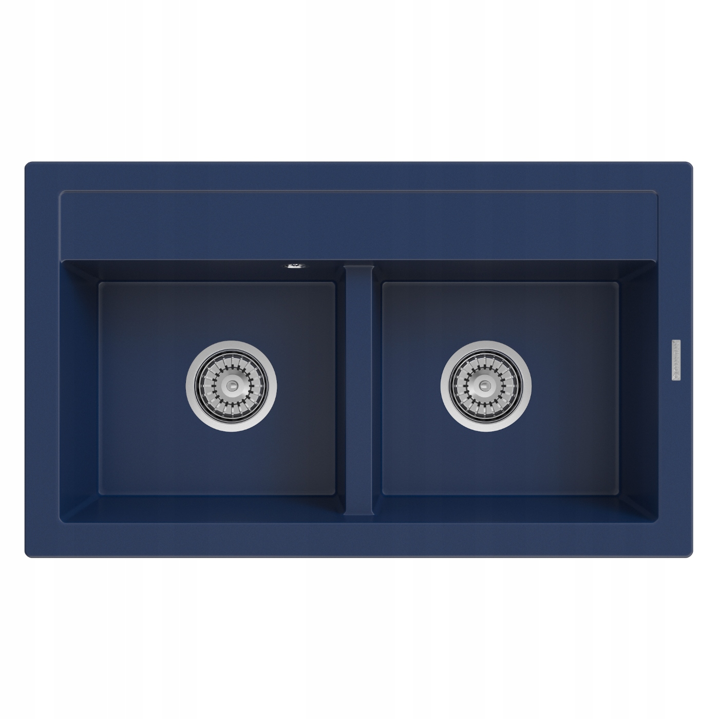 Granitový Dvoukomorový Dřez Duet, Modrý Dřez, Sifon, Chrom