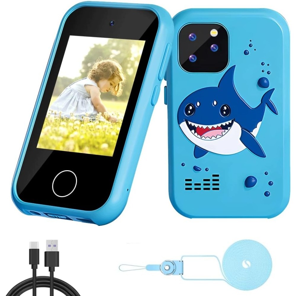 Zabawkowy telefon dla dzieci, udawany telefon komórkowy z aparatem, grami i muzyką