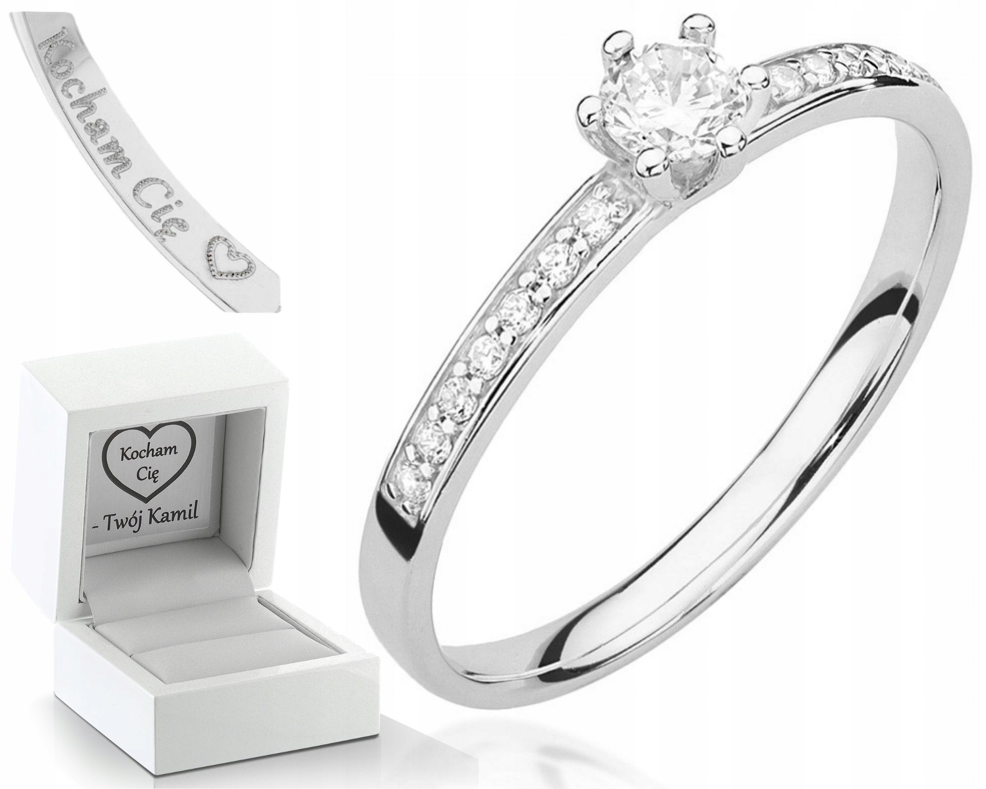 Zlatý Prstýnek S Brilianty Gravírování Bonus 585 Zásnubní Pro Ženu