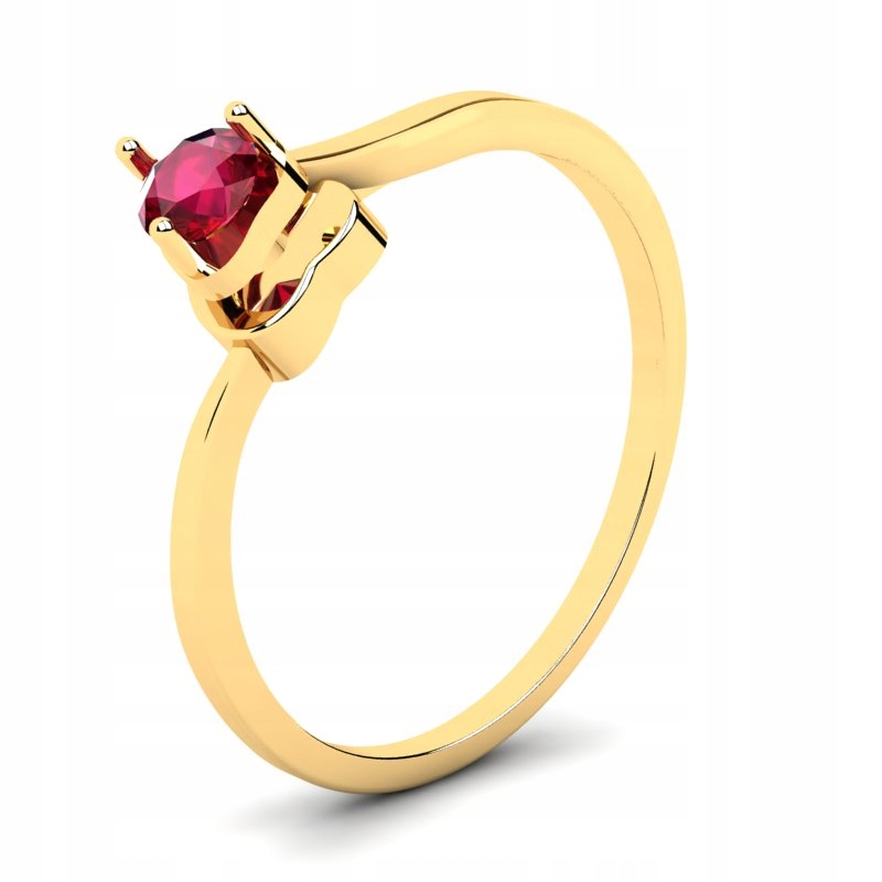 

Pierścionek Złoty Serce Z Czerwoną Cyrkonią