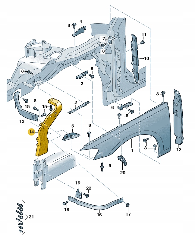 PODPORA BŁOTNIKA PRZEDNIEGO PRAWA STRONA AUDI A8 D5 ASO ORYGNIAŁ NOWA