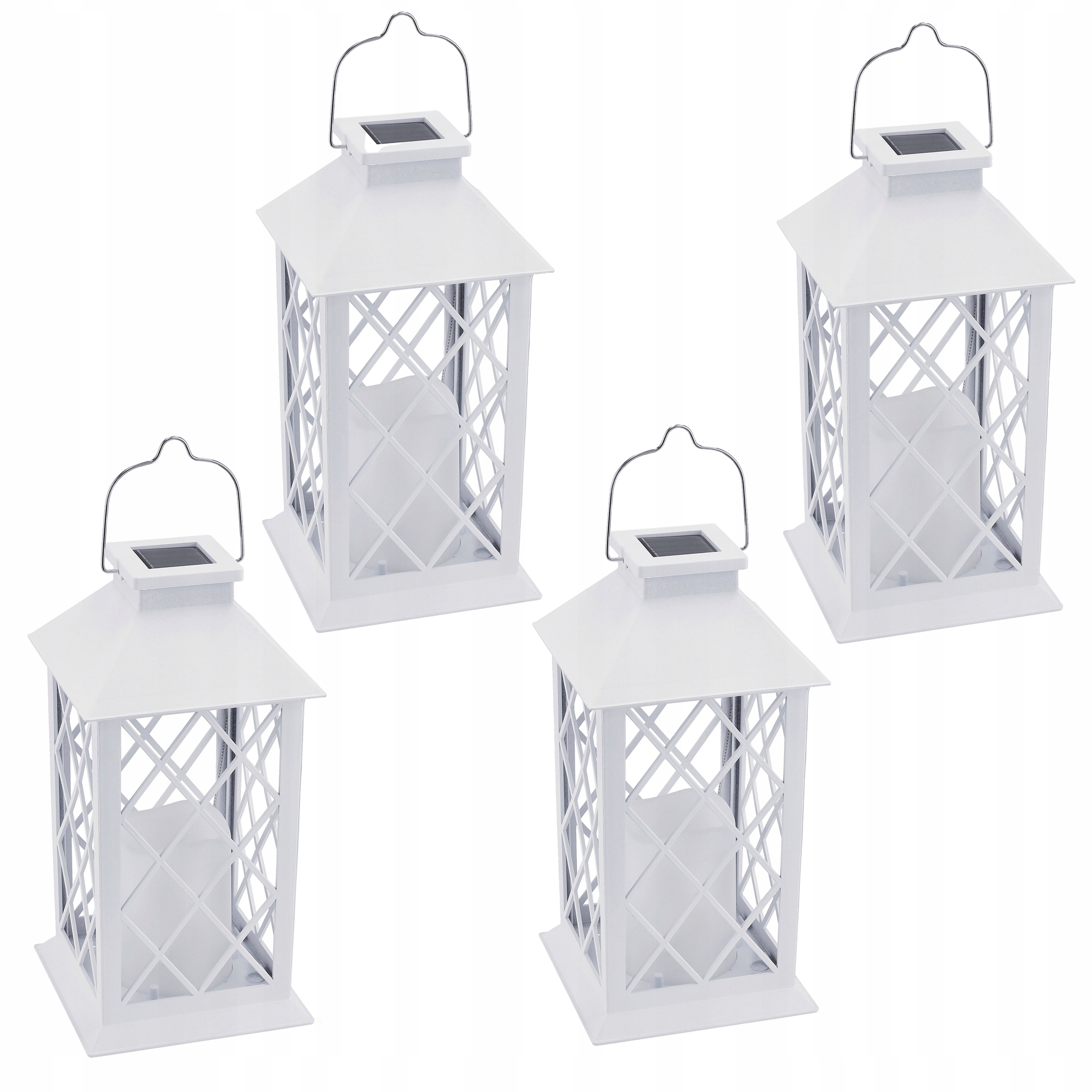 Solární Zahradní Lampa Bílá Led Solární lucerna Dekorativní 2V 35MA x4
