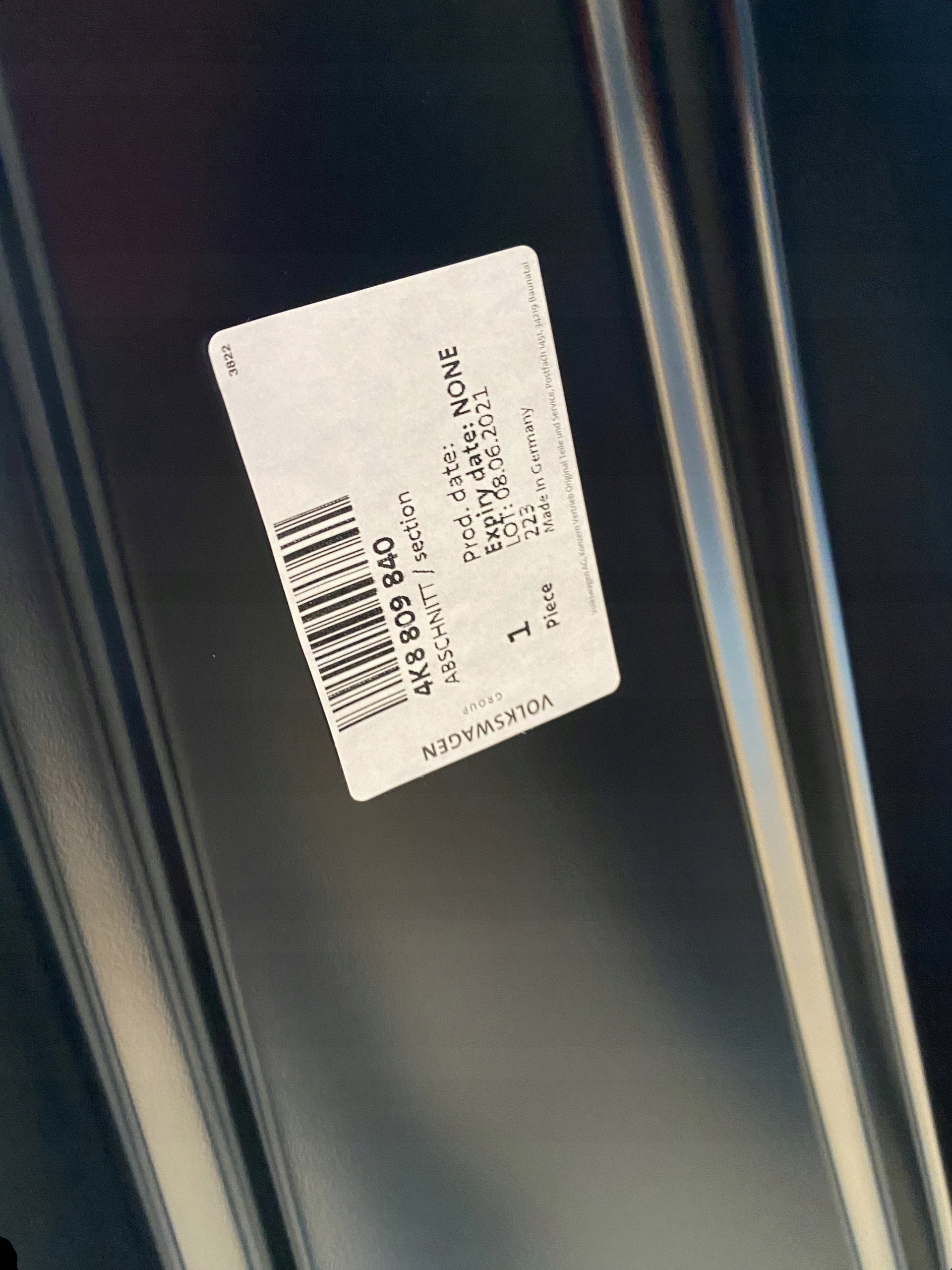 AUDI A7 4K side pillar B threshold right 4K8809840