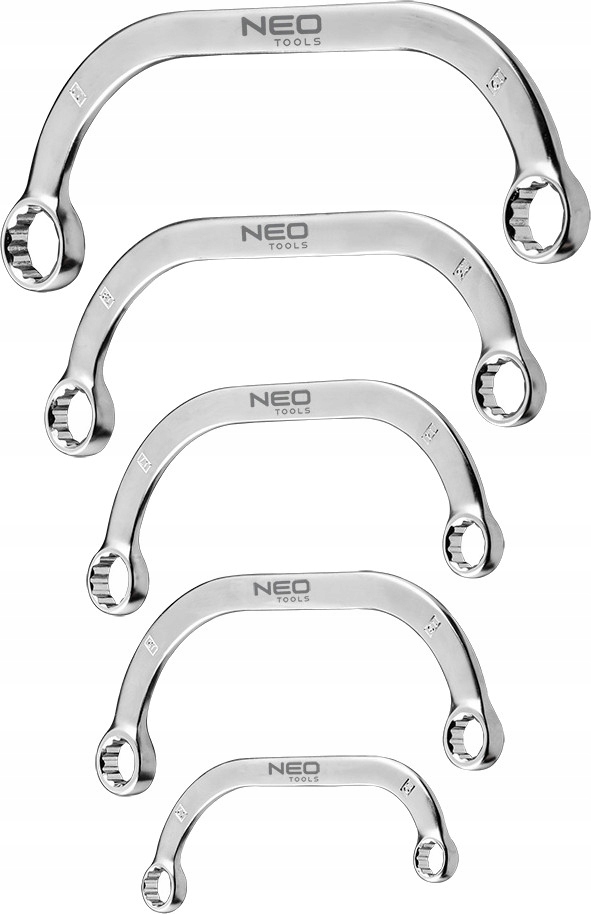 NEO ZESTAW KOMPLET KLUCZY KLUCZE OCZKOWE WYGIĘTE DWUSTRONNE 5 SZTUK 09-176 Marka Neo Tools