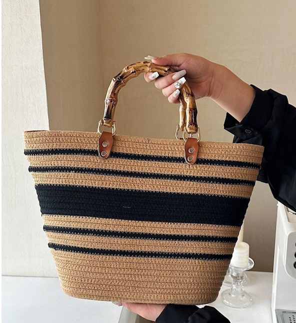 DUŻA TOREBKA NA LATO PLECIONA KOSZYK NA PLAŻĘ A4 PLAŻOWA MIEJSKA SHOPERKA Styl inny