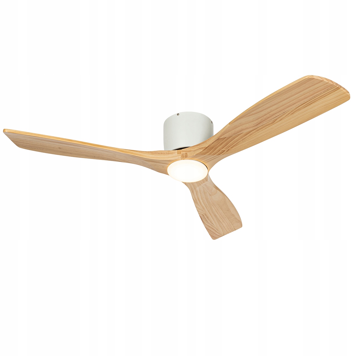 Wentylator sufitowy biały z drewnem 131,5 cm z Led z możliwością