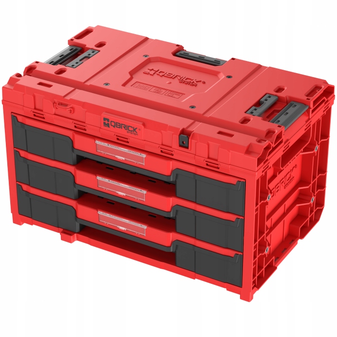 Skříňka se zásuvkami Qbrick System One 2.0 Drawer 3 Toolbox Expert Red
