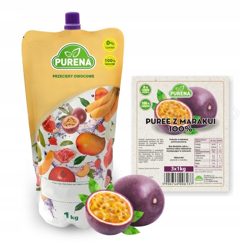 Levně Pyré (pyré) ovocná 100% z marakuji 1 kg