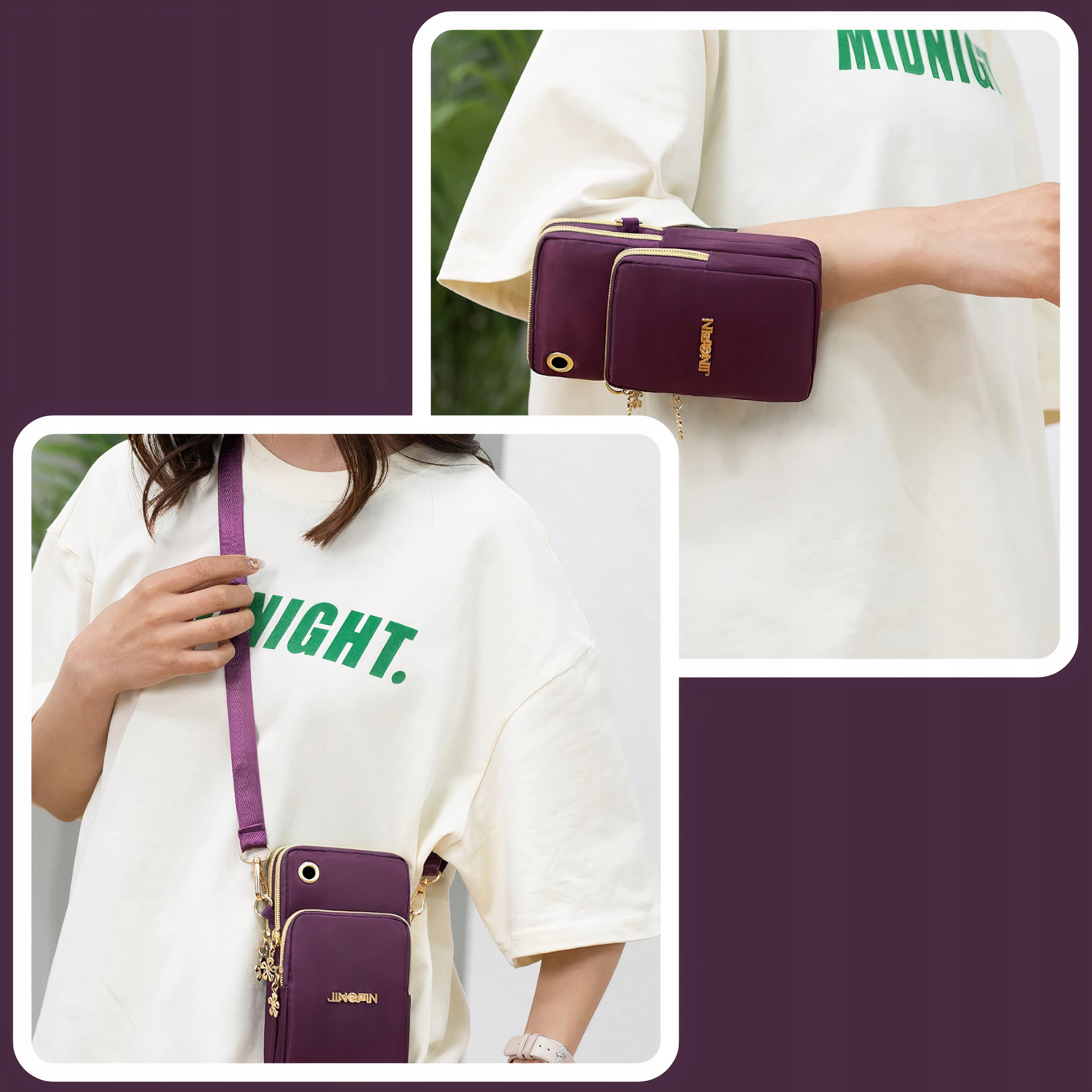 Torebka na telefon portfel kopertówka 2w1 miejska na ramię listonoszka etui Wielkość mała (nie mieszcząca A4)