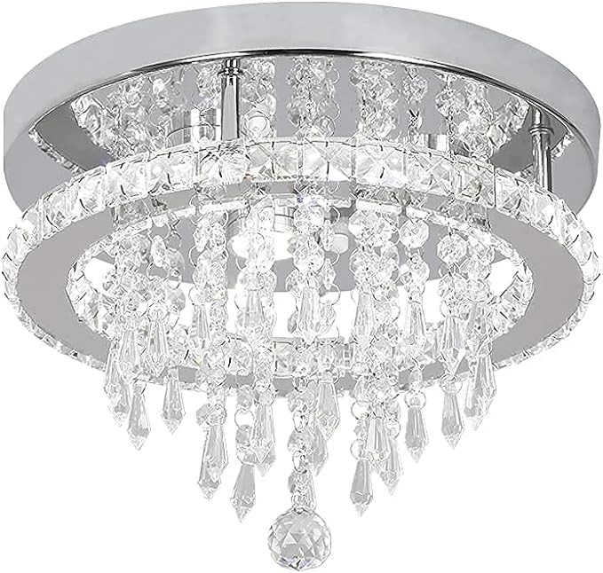 Kryštálový Stropné Svietidlo Glamour 30 cm – chróm Moderná stropná lampa
