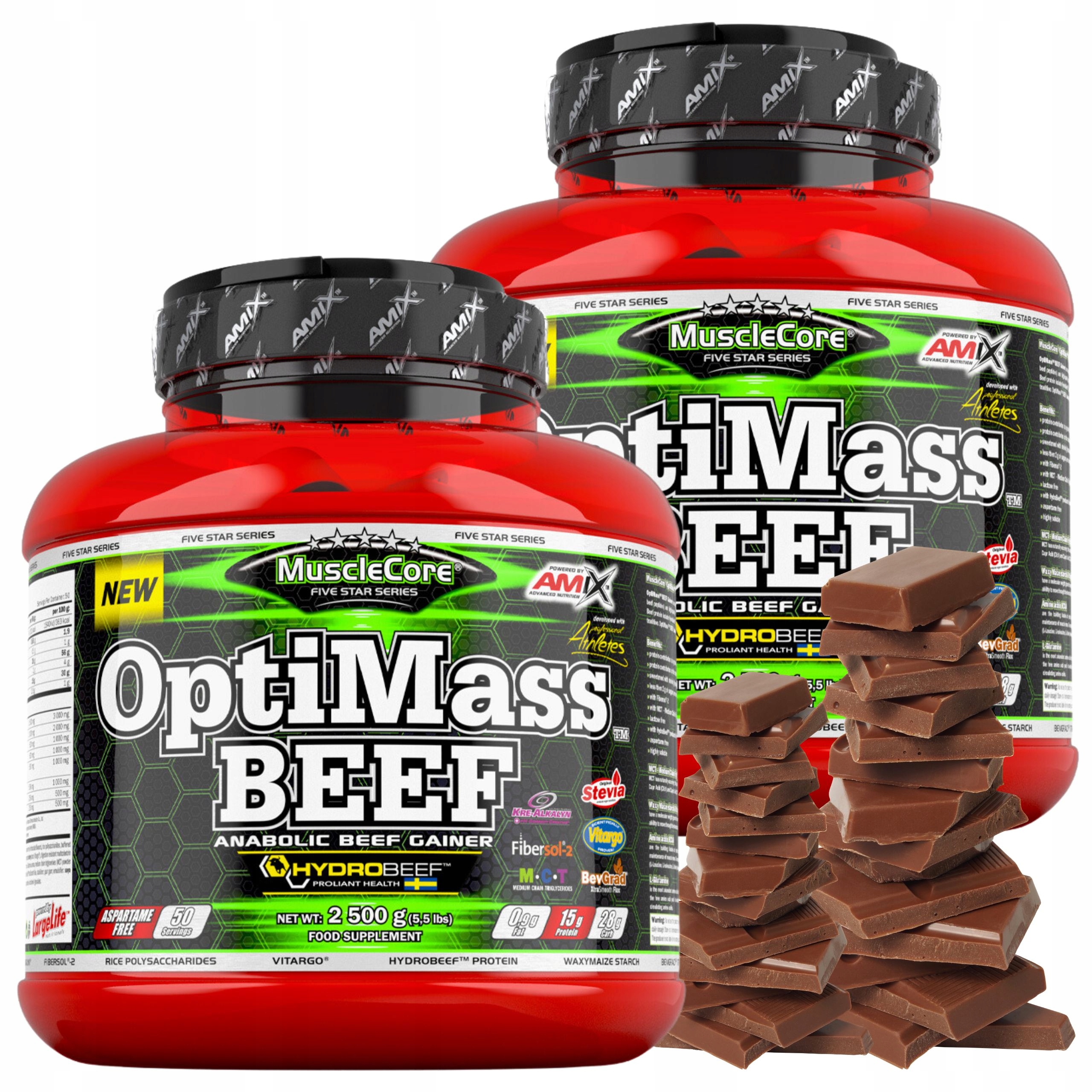 Gainer 5 kg Bcaa Vitargo Hovězí protein Vláknina Glutamin Monohydrát Kreatinu