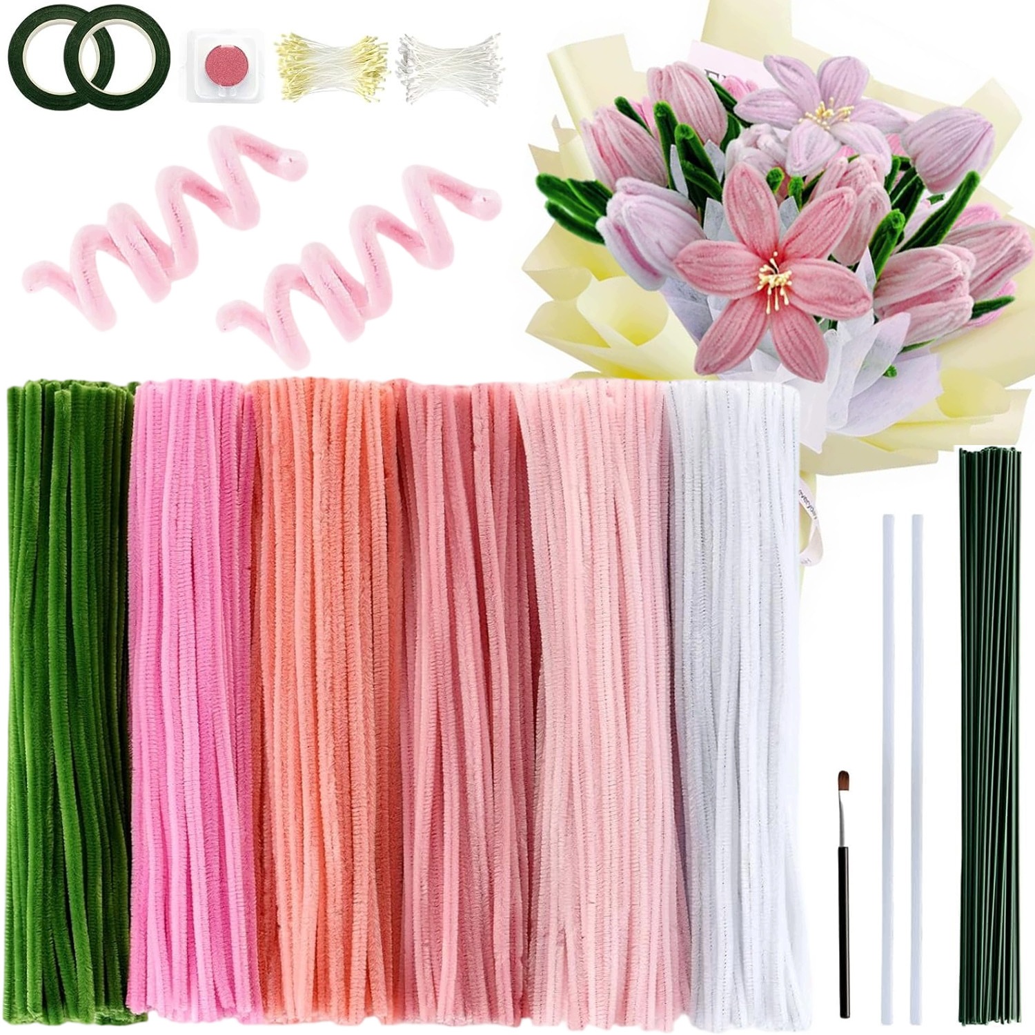 Ozdobné Drátky Kreativní Floristické Nadýchané Vytěráky Barevná Sada
