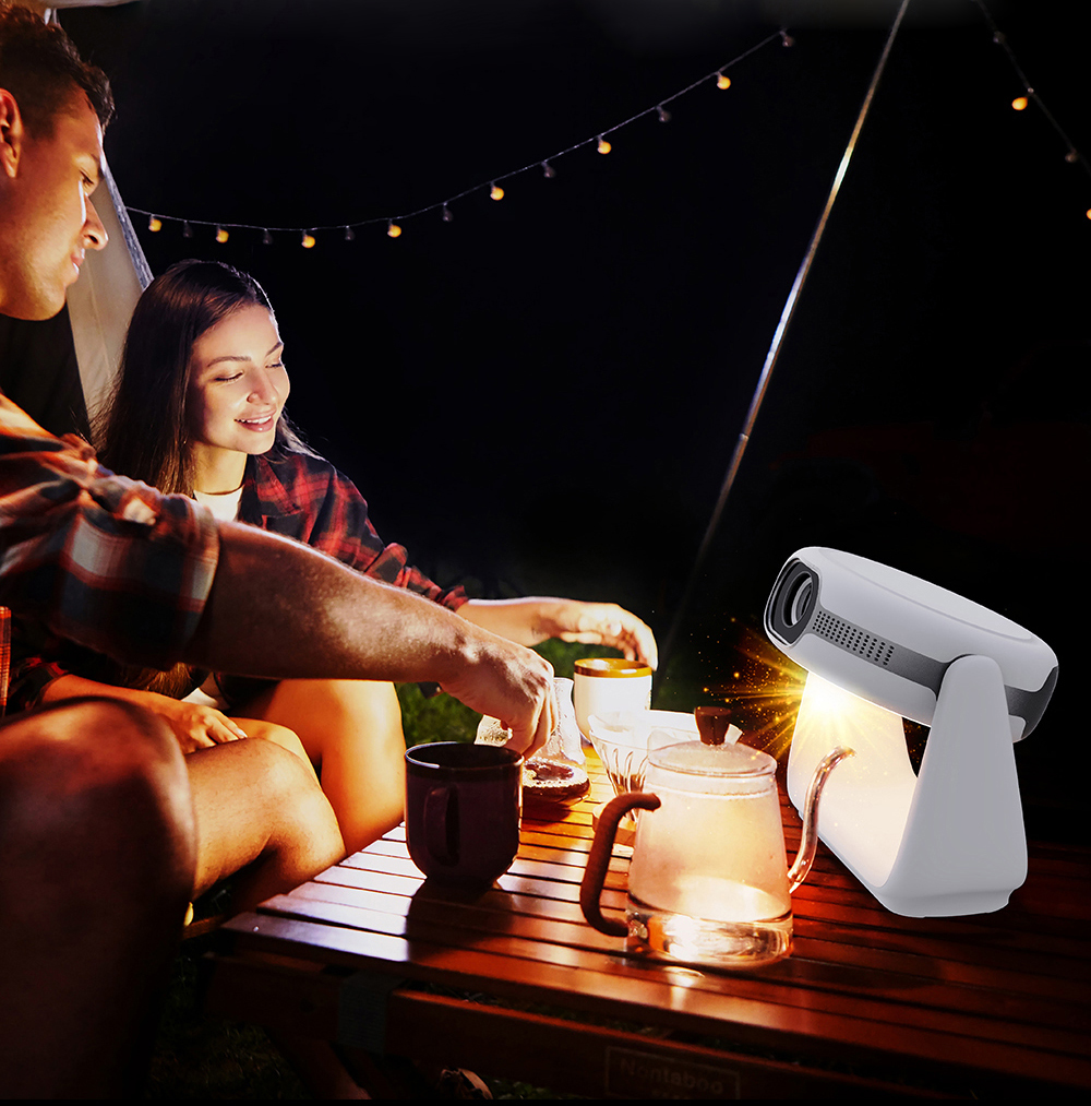 PRZENOŚNY PROJEKTOR RZUTNIK OBROTOWY ANDROID FULLHD AUTOKEYSTONE AKUMULATOR Żywotność lampy w trybie ekonomicznym 30000 h