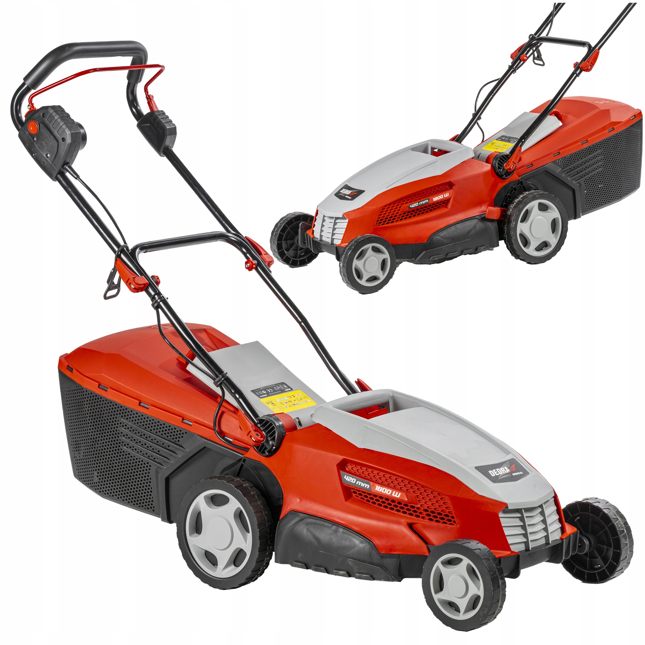 Kosiarka Elektryczna Silnik 1800W 42 cm do Trawy Kosz 40 Litrów Mocna Dedra