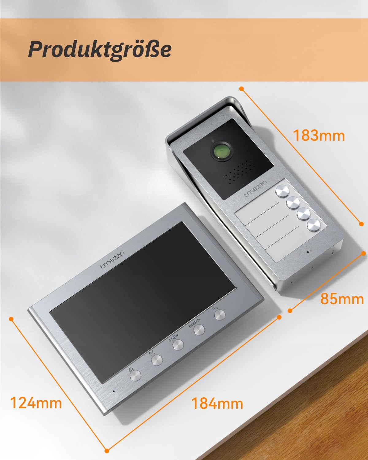 TMEZON Wideodomofon 4-Rodziny 7-Calowy Monitor Kamera HD 2-Drożny Audio — miniatura 9