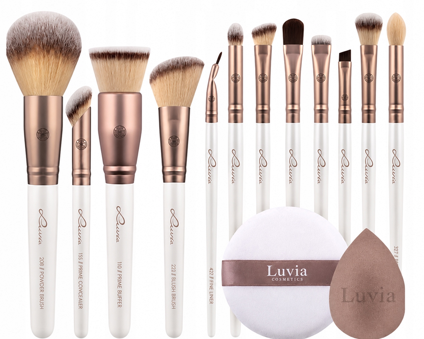 Luvia Prime Vegan Pro Zestaw 12 Pędzli Gąbka Puch Do Makijażu