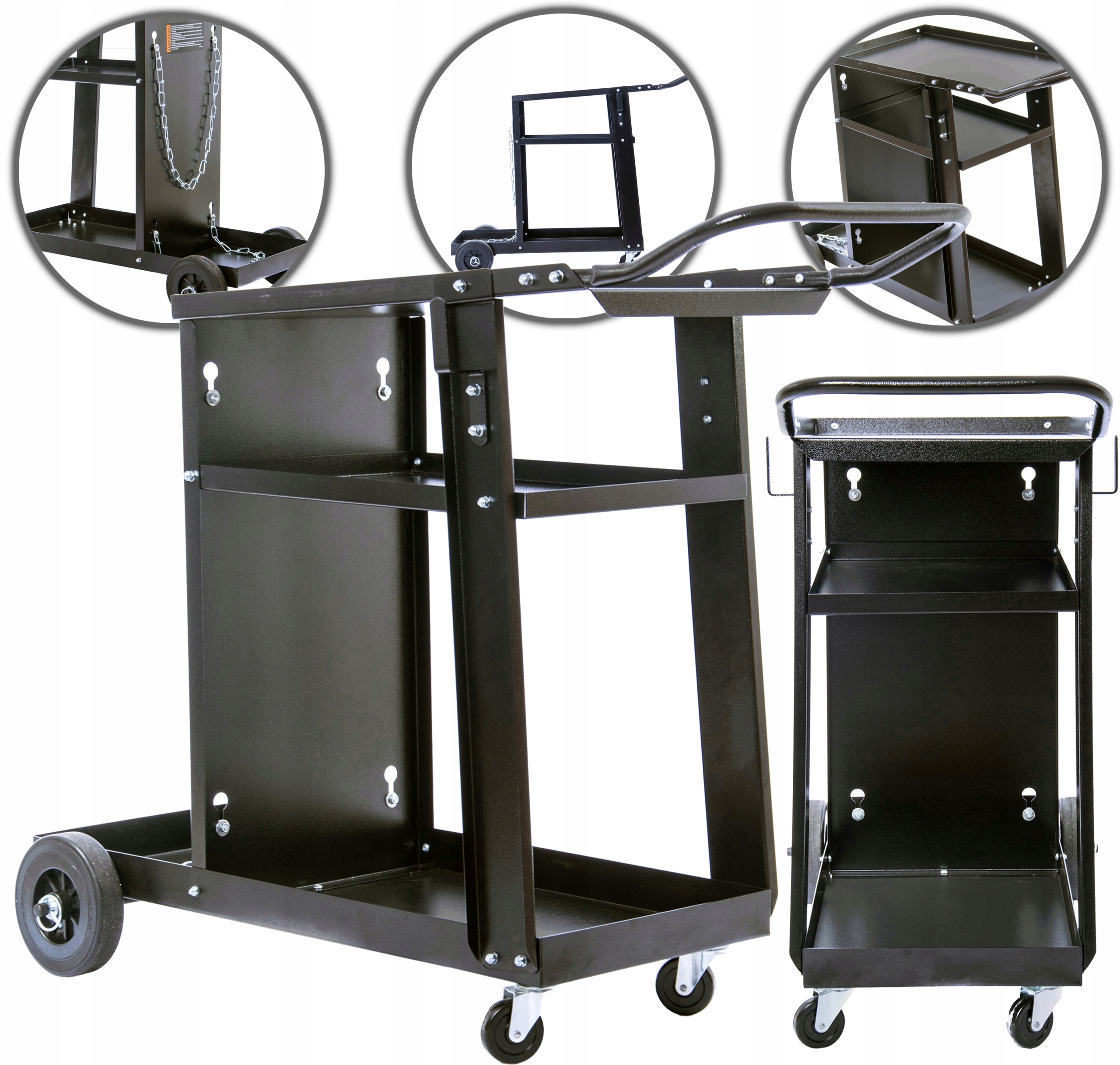 Svářečský Vozík Magnum Se 3 Policemi, Police Na Lahve, Pevná Konstrukce