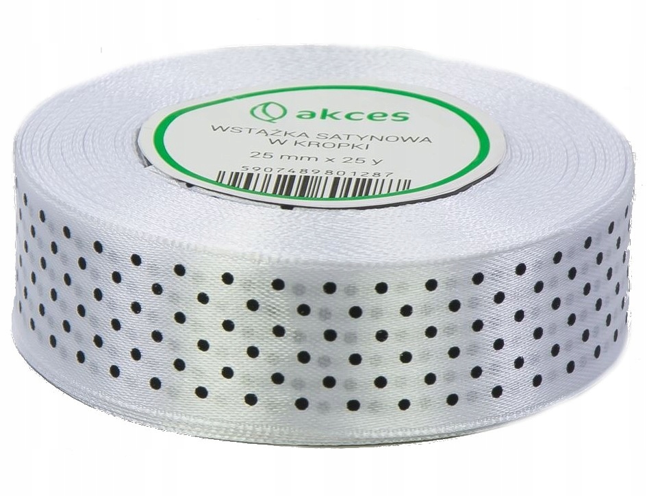 

Tasiemka Wstążka Satynowa Kropki 25MM 22MB N 1