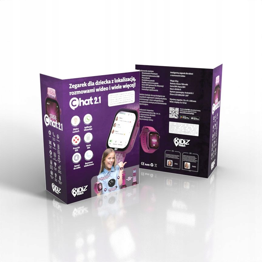 Smartwatch Dla Dziecka Kidiz Chat Różowy