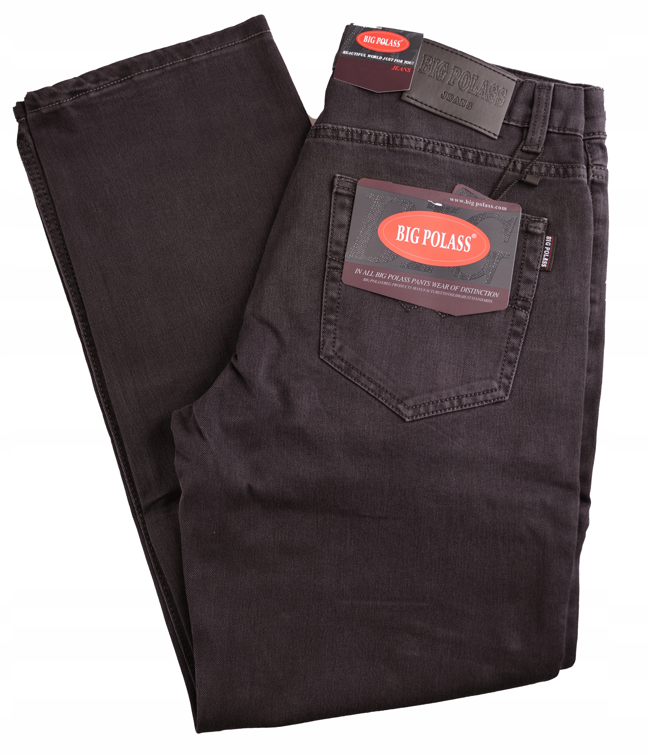 Spodnie Męskie Bawełniane Dżinsowe Brązowe Jeansy Proste Klasyczne W35 L30