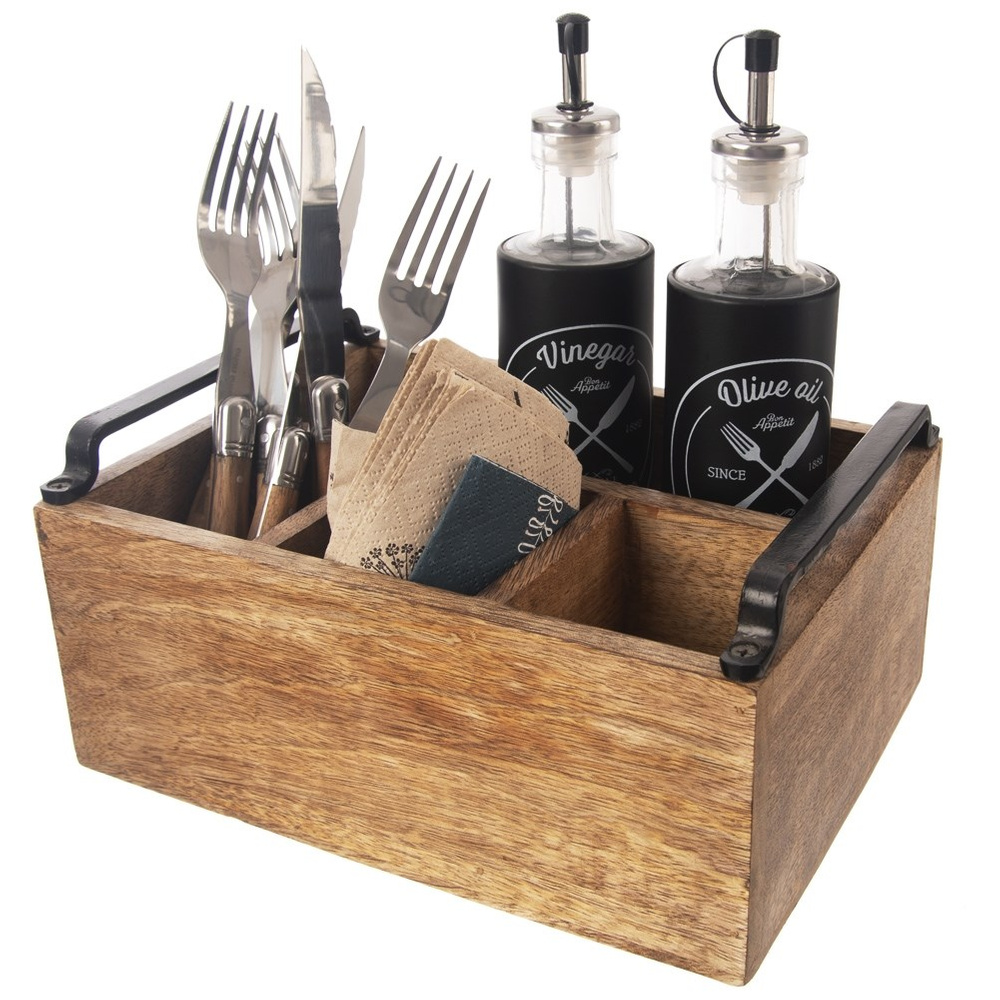 Stojan Košík krabička nádoba na příbory omáčky koření na přenášení