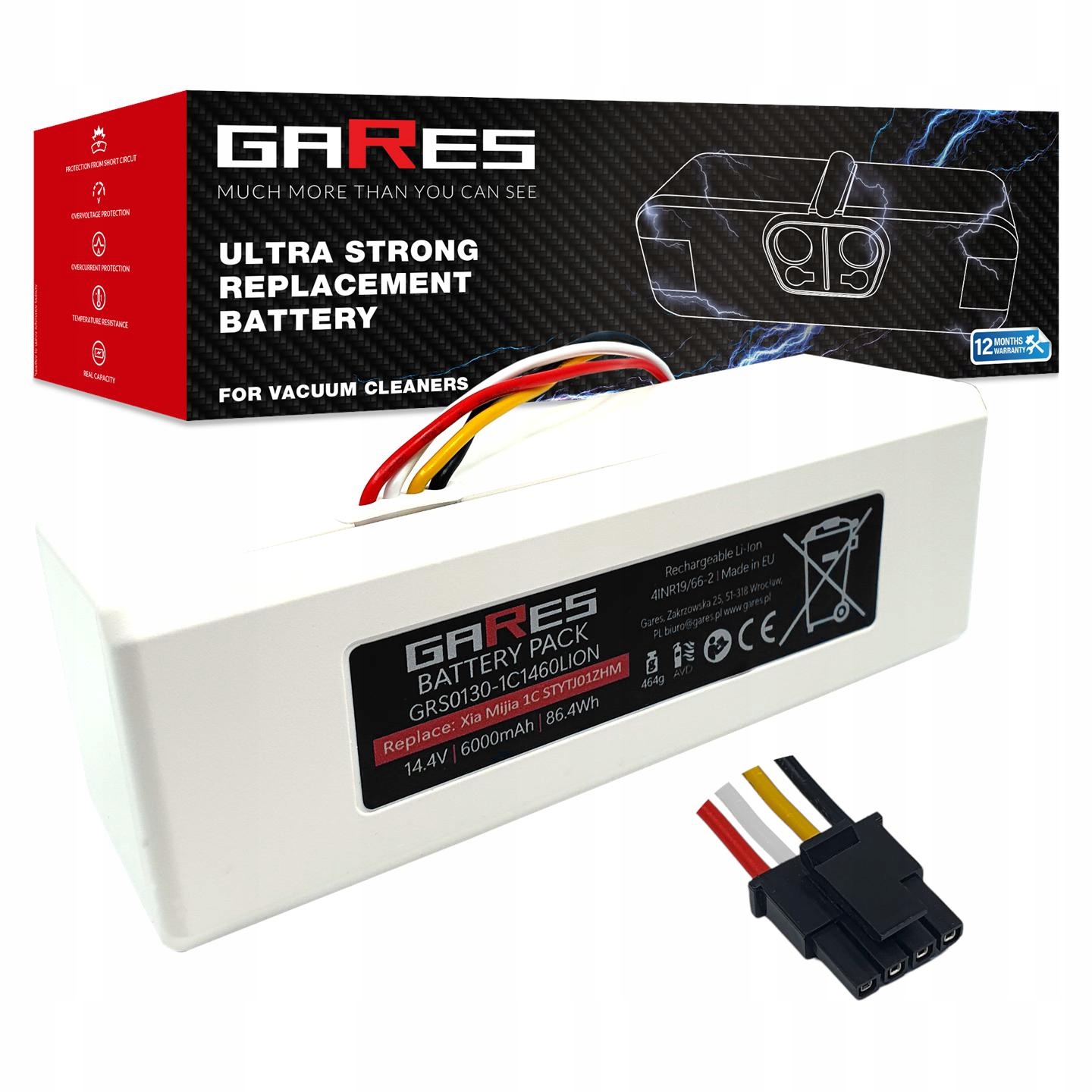 Akumulátor Gares pro Xiaomi Mi Vacuum Mop 1C Mijia 1C STYTJ01ZHM 14,4V 6,0Ah