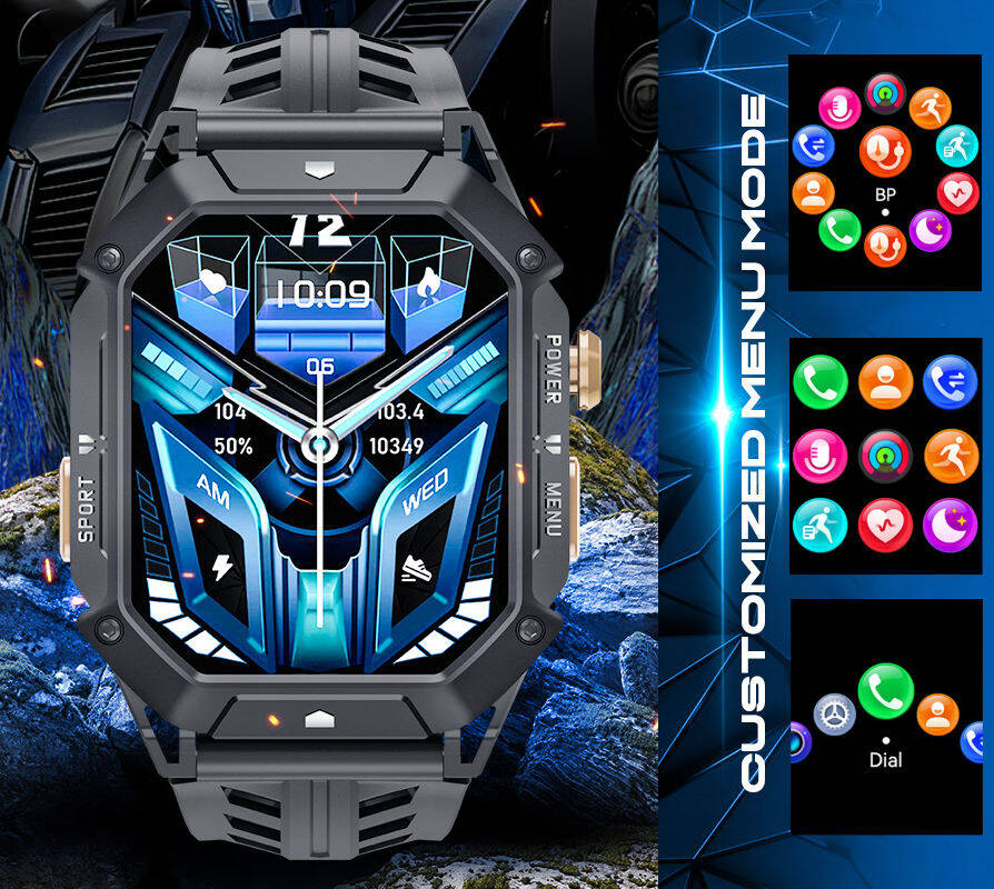 FEKETE OKOSÓRA RUBICON RNCF24 BESZÉLGETÉS PULZUS AKKUMULÁTOR 1000 mAh Súly 89 g