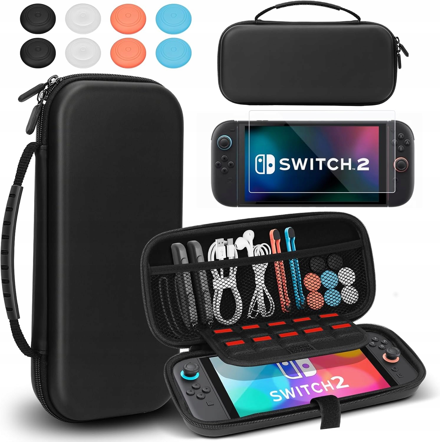 Etui CASE Pokrowiec Futerał do konsoli NINTENDO SWITCH 2 Wzmocnione Czarne