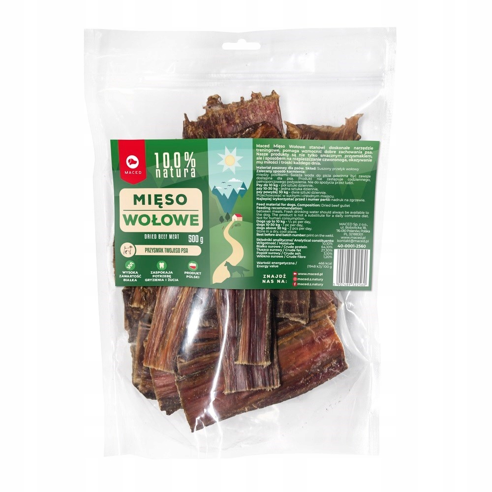 Levně Maced 100% Natura hovězí psí pamlsek 500 g