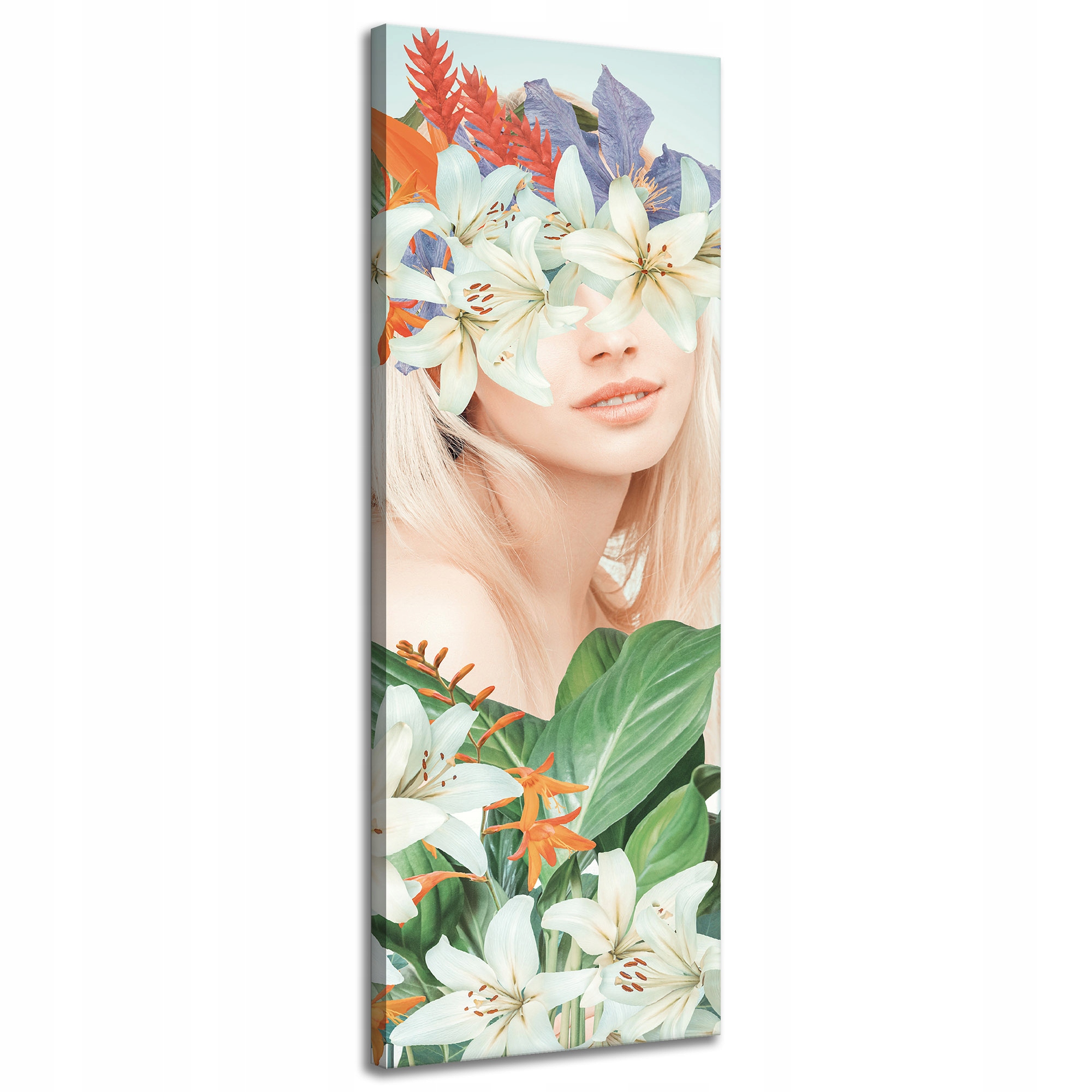 Obraz na plátně Usměvavá dívka Květiny Jaro 40x120 cm