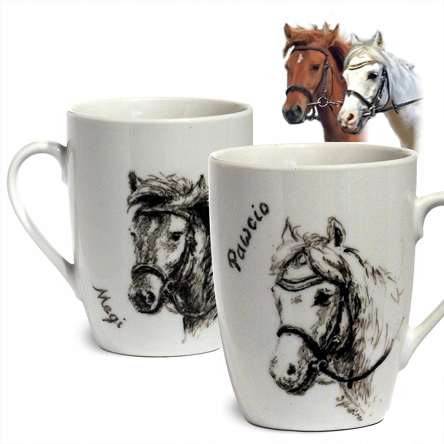 Ručně malovaný hrnek s vaším mazlíčkem, kočkou, psem, mazlíčkem, 2 malby