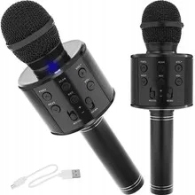 Mikrofon do karaoke bezprzewodowy z głośnikiem czarny usb głośnik studyjny