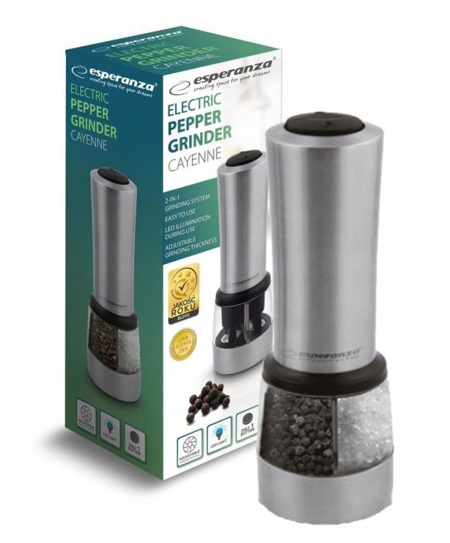 

Elektryczny Młynek Do Mielenia Pieprz Sól Stal 2W1