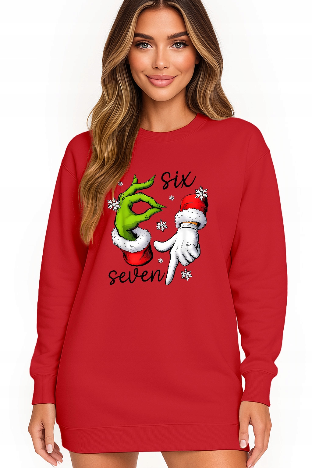 Mikina Vánoční Oversize Šaty Six Seven 67 Grinch Dárek S