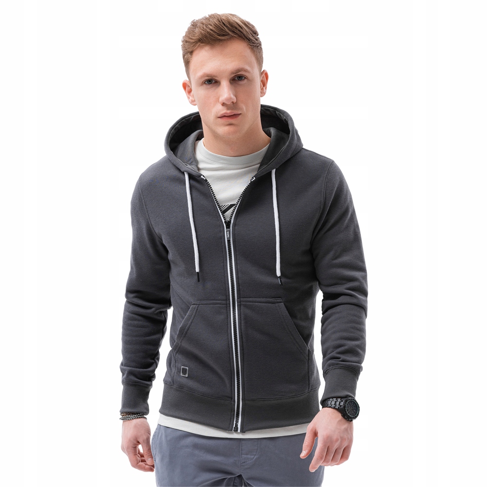 

Bluza męska rozpinana z kapturem B977 grafit M
