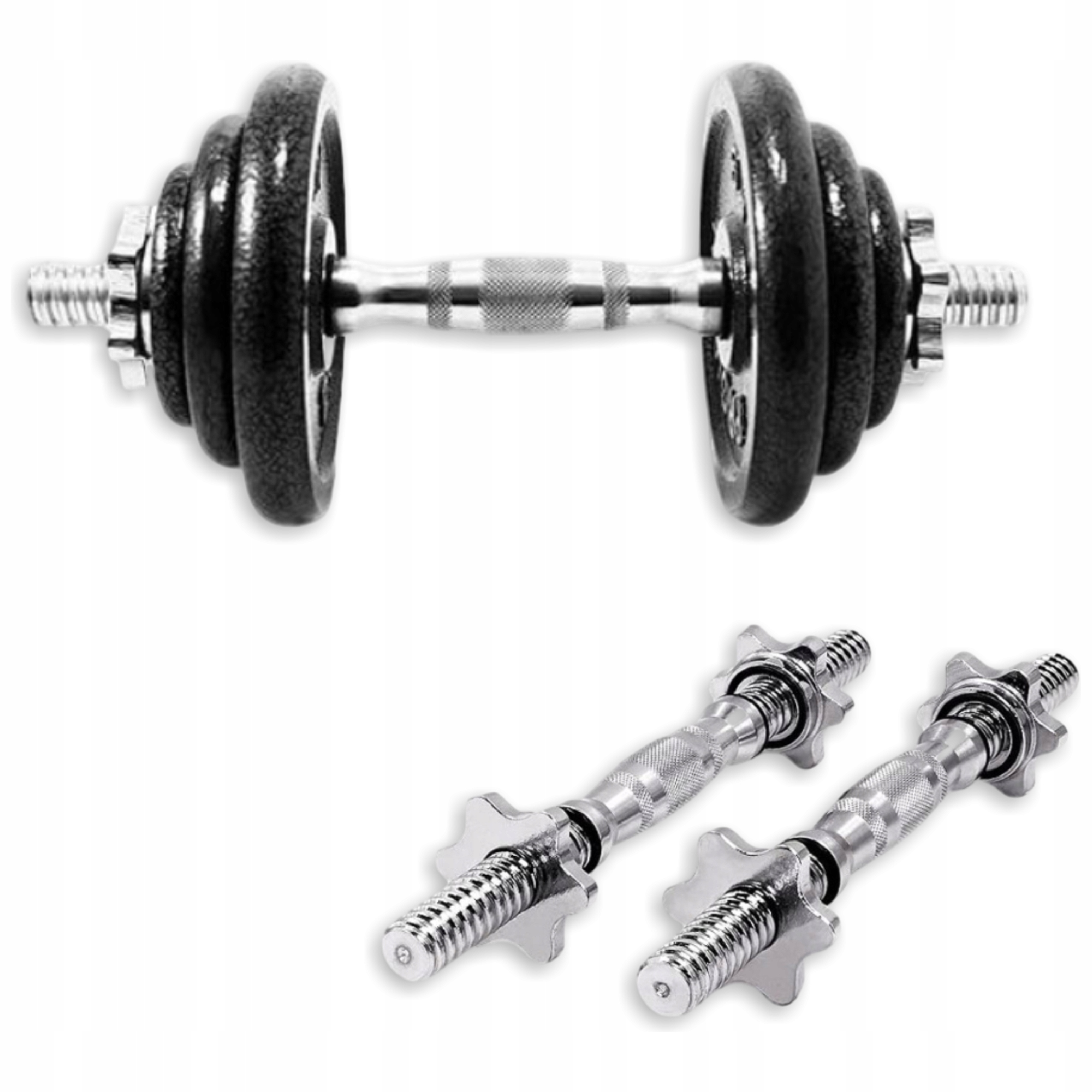 Gryf Do Hantli Krótki 35cm Spinlock Chromowany Pełny Odlew Zaciski Trening