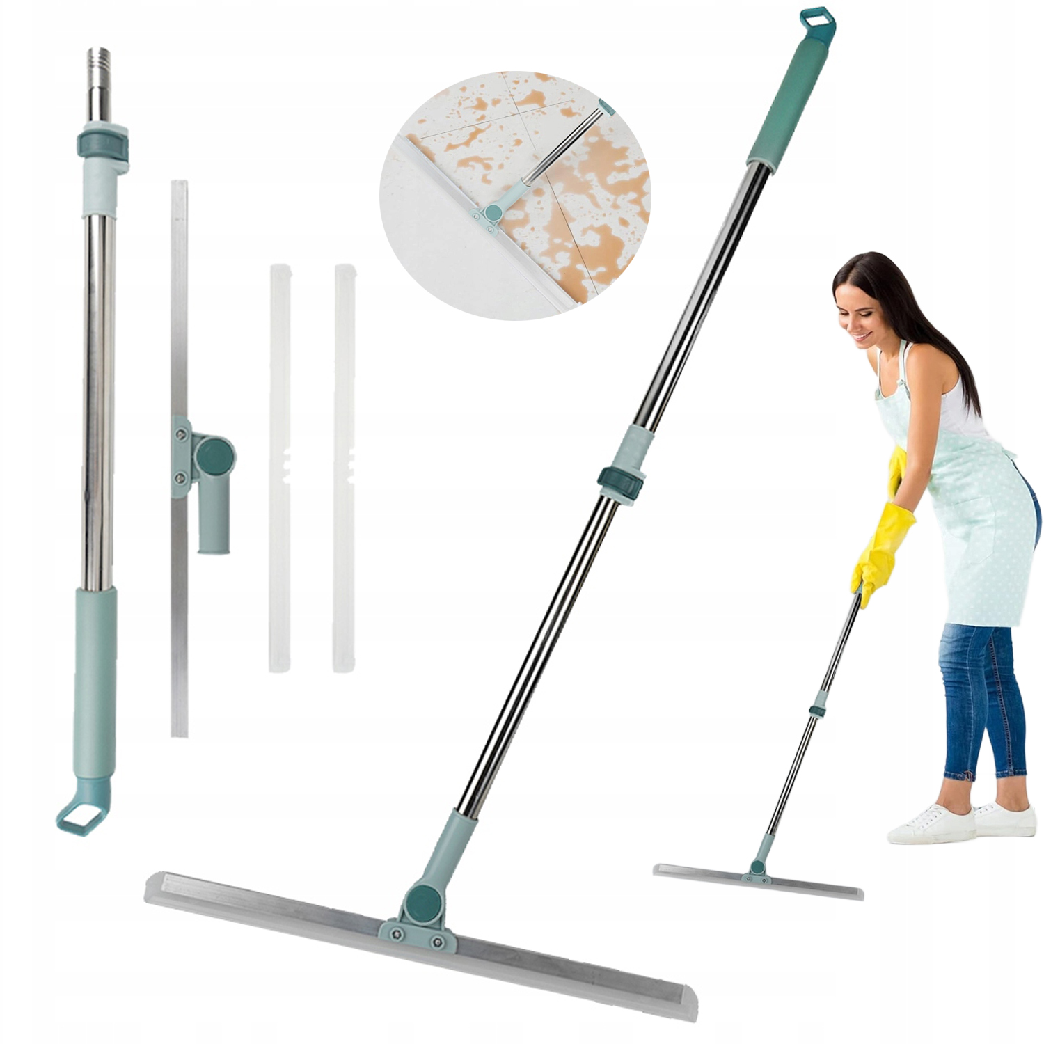 podlahová stěrka 110 cm Gumová stěrka na okna s teleskopickou tyčí