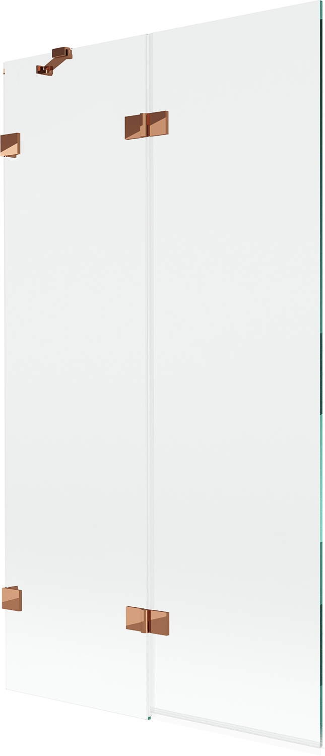 Mexen Lunar vanová zástěna 2-křídlová levá 100 x 150 cm, transparentní, růž