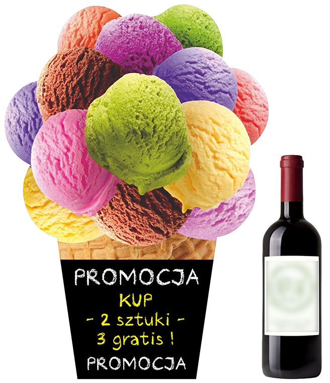 TABLICA KREDOWA LODY GAŁKI WISZĄCA LÓD REKLAMOWY Marka Feniks