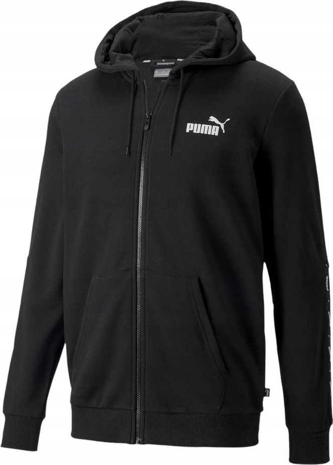 Pánská Mikina Puma Ess+ Tape Full-zip Hoodie Tr Černá 848768 01 vel. S