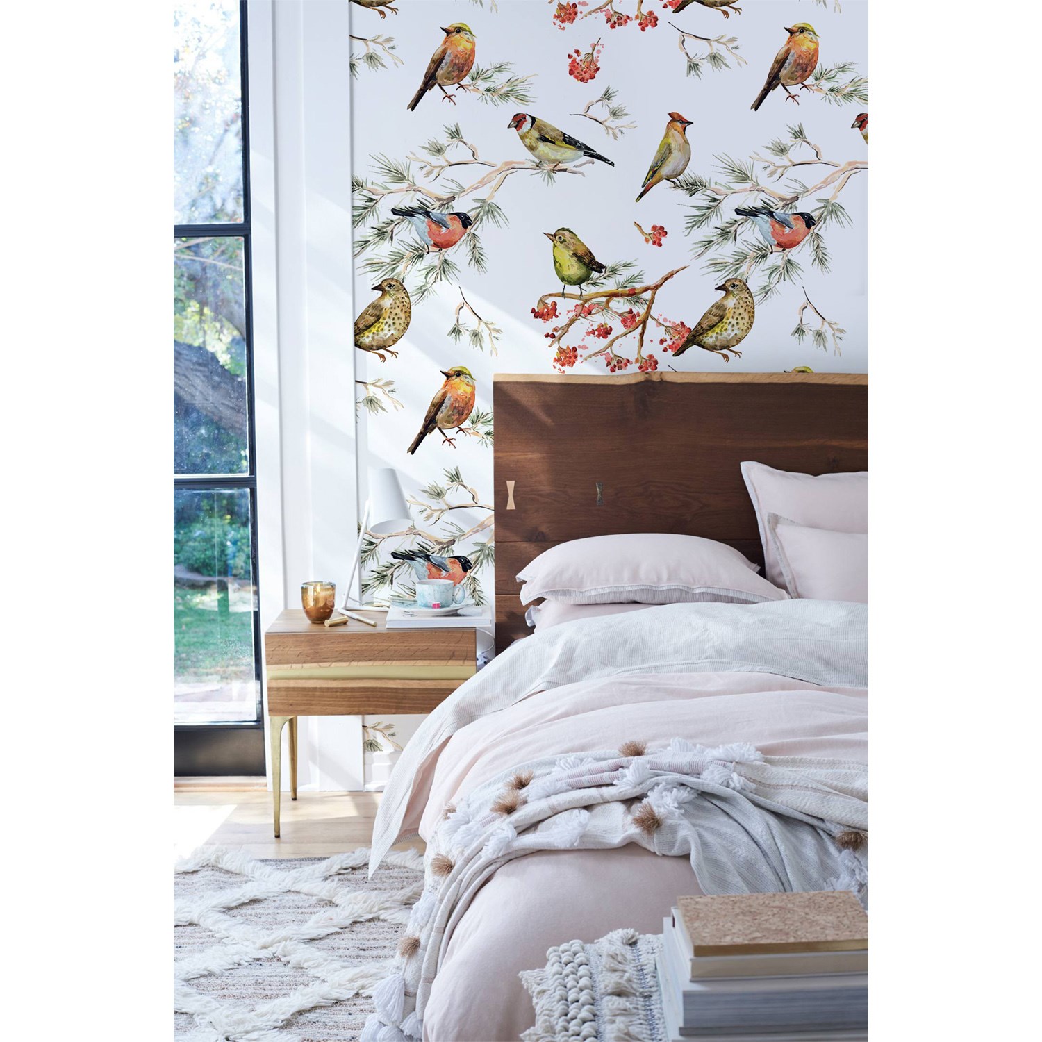 

Flizelinowa tapeta Ptaki leśne zwierzęta 250x104cm