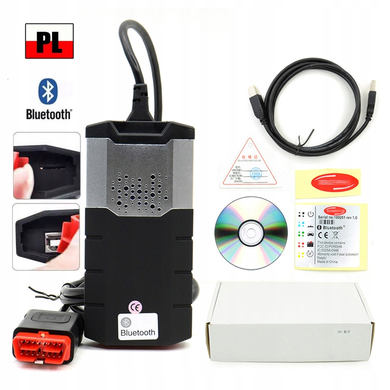 Delphi DS150E Interfejs Diagnostyczny Samochodowy Bt Pl 2023 Pro z Polski.
