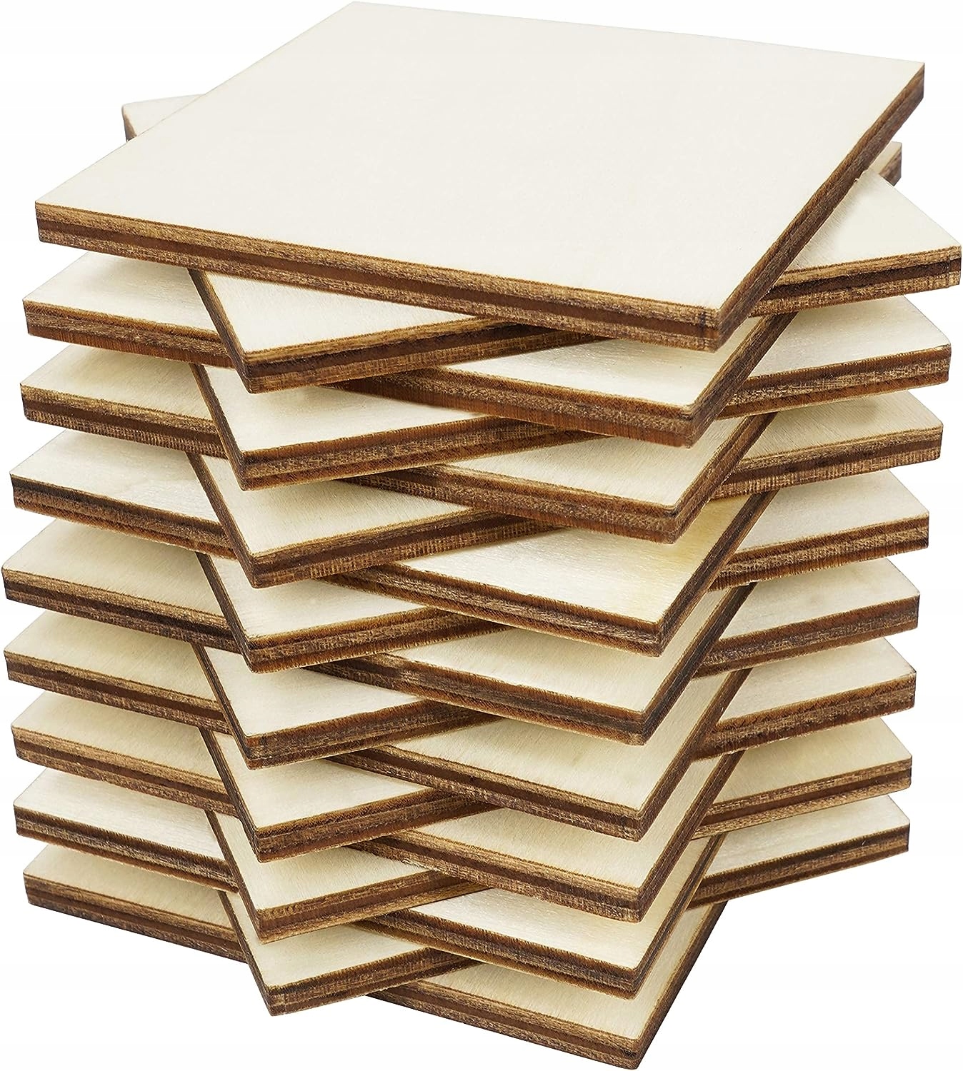 Čtverce z překližky na malování 100KS Podtácky pod hrnek Základna 10x10cm