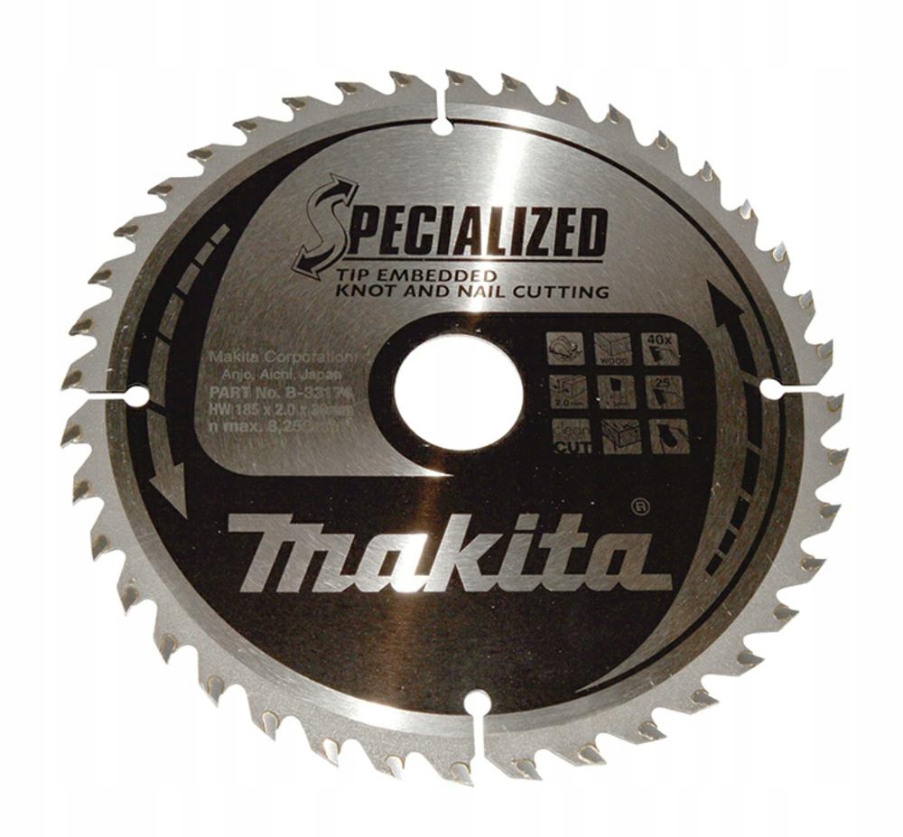 Makita Kotoučová Pila 185x30x40z Specializované Dřevo (s Hřebíky A Sukami)