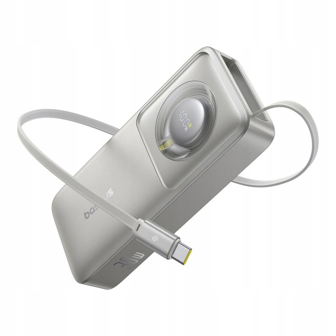 Powerbank Baseus Free2Pull 10000mAh 30W z portem Usb-c i rozwijanym kablem