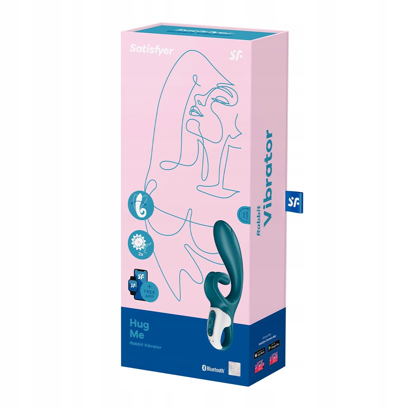 SATISFYER Hug Me Wibrator Klitorisowy i G-Punkt App Sterowany Niebieski — miniatura 5