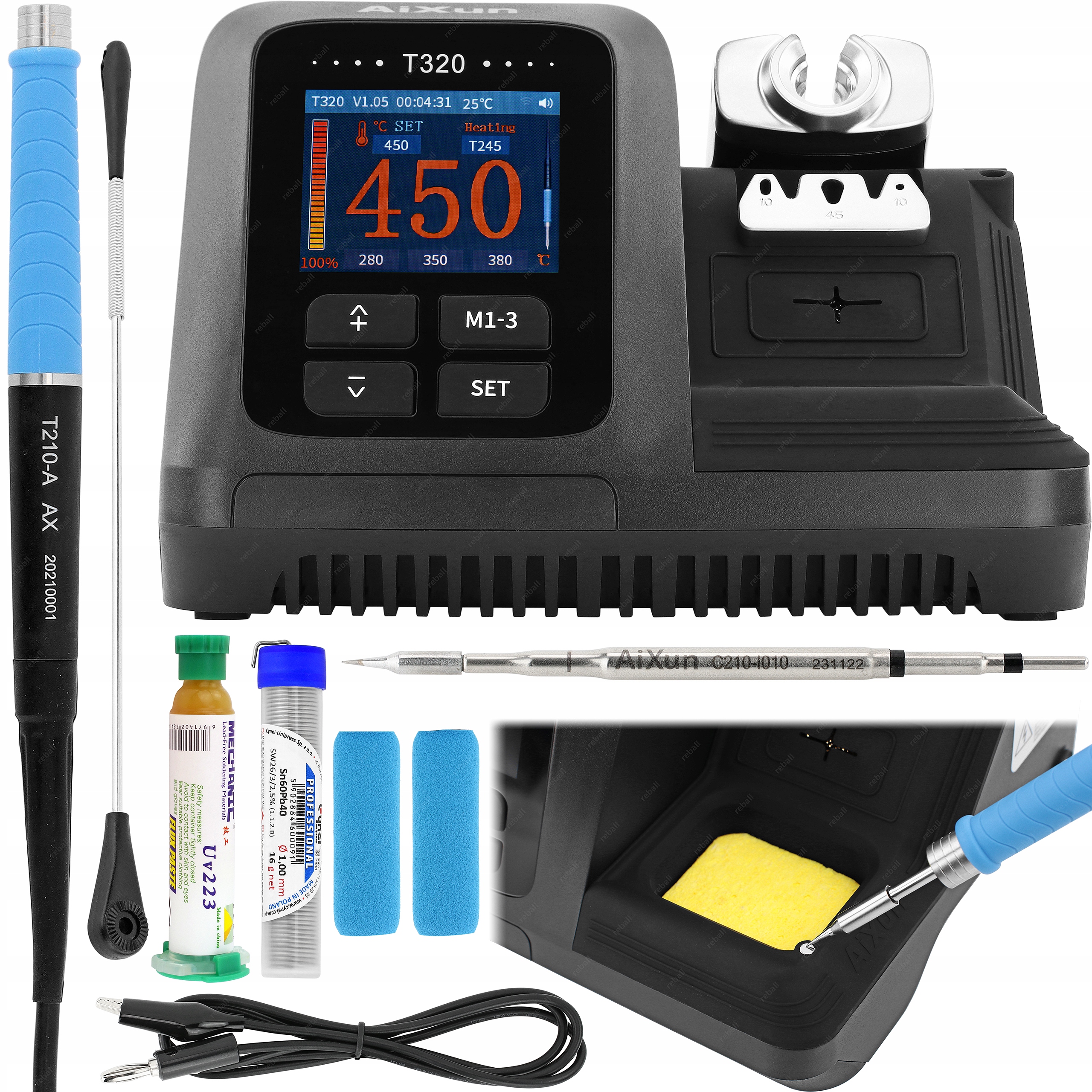 Inteligentní Pájecí Stanice Aixun T320 200W S Baňkou T210 Pro Hroty C210