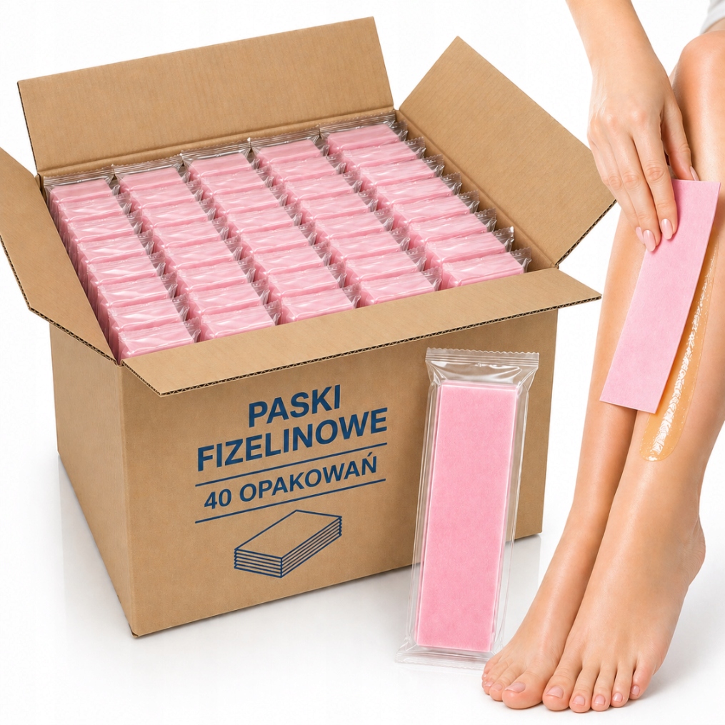 Fyzelinové pásky na depilaci řezané 7x20 cm silné 70 g/m2 růžové 4000 ks