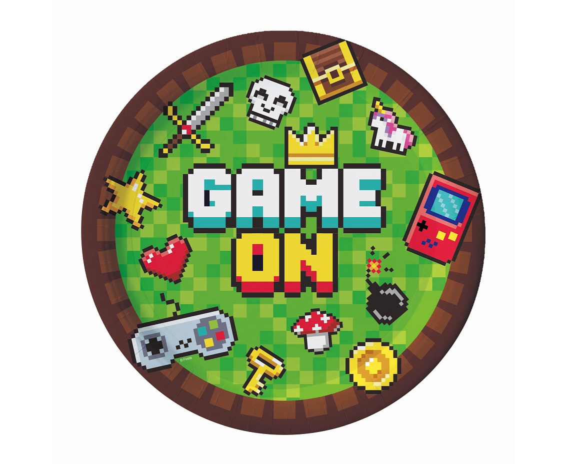 

Talerzyki papierowe Game On, 18 cm - 6 szt