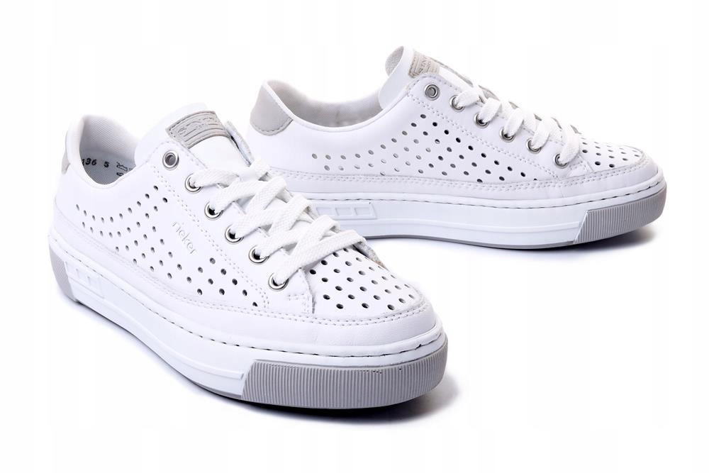 Dámské polobotky tenisky Rieker L8849-80 bílé VEL.40